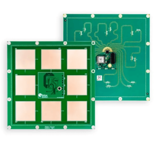 u-blox AoA receive antenna module.