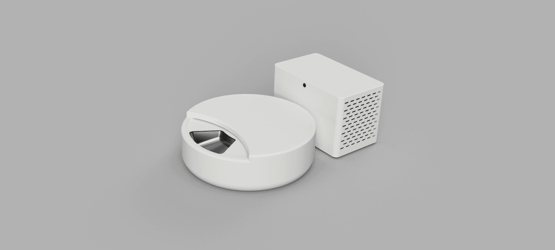 Wet-food feeder render.