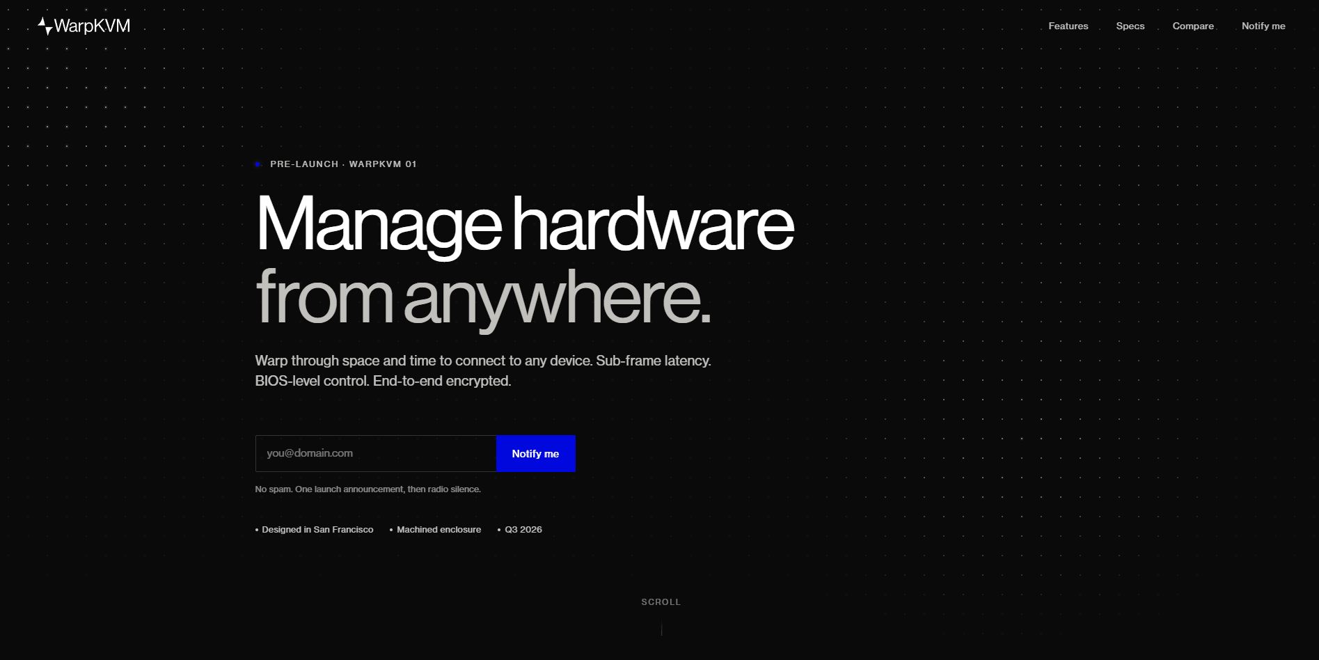 warpkvm.com website preview.